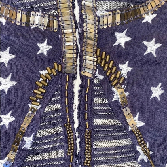 vintage Y2K Free People We The People Navy Stars & Bars Racerback Tank top - Picture 7 of 9